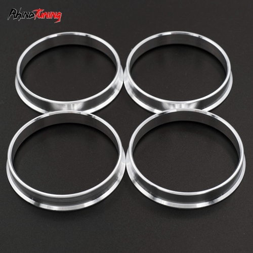4pcs 60mm 2 11/32in Reducer Ring Aluminum Alloy Brushed Texture Silver
