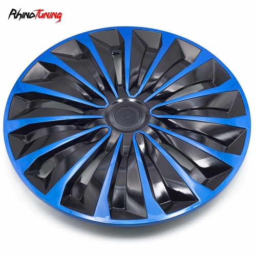1pc 390mm 15 11/32in Wheel Cover Blue Black