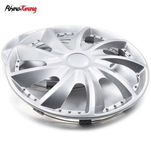 1pc 390mm 15 6/16in Universal Wheel Cover Silver