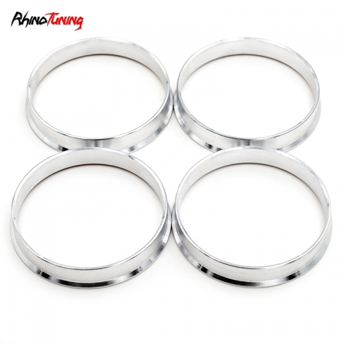 4pcs 57mm 2 7/32in Reducing Ring Aluminum Alloy Auto Parts Silver