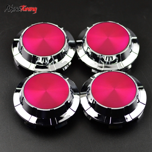 4pcs GMC Cadillac Chevy 83mm 3 1/4in Wheel Center Caps #9596403 Pink Label Silver Base
