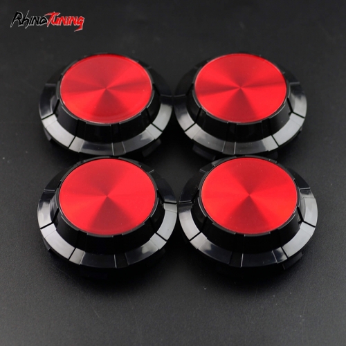 4pcs GMC Cadillac Chevy 83mm 3 1/4in Wheel Center Caps #9595891 Red Label Black Base