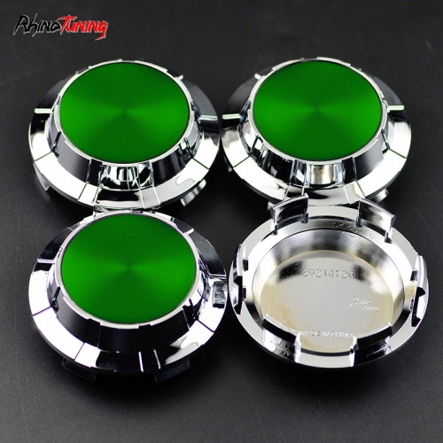 4pcs GMC Cadillac Chevy 83mm 3 1/4in Wheel Center Caps #9595891 Green Label Silver Base