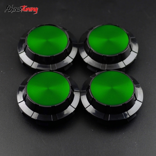 4pcs GMC Cadillac Chevy 83mm 3 1/4in Wheel Center Caps #88963143 Green Label Black Base