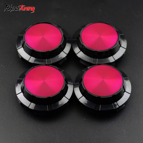 4pcs GMC Cadillac Chevy 83mm 3 1/4in Wheel Center Caps #9595759 Pink Label Black Base