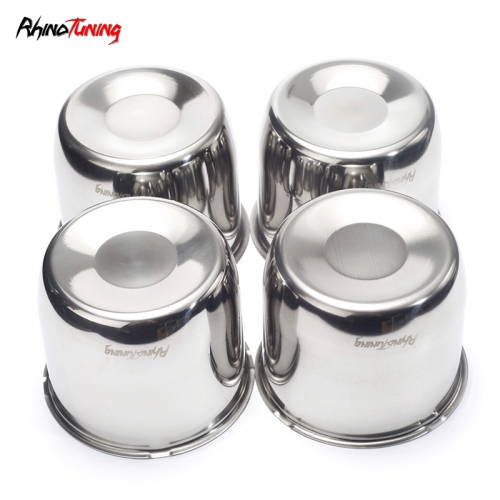 108mm 4.25in Truck Hubcaps Stainless Steel Chrome With RhinoTuning