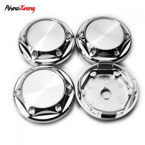 4pcs MB Wheel 67mm 2 5/8in Rim Center Caps #BC-683 For Modified Wheels Silver