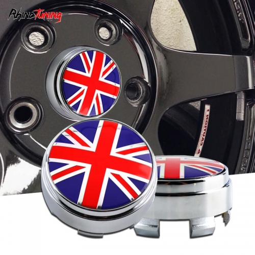 Union Jack Floating Wheel Center Caps 67mm (2.62in)