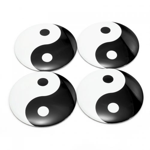 57mm (2.24in) Yin & Yang Aluminum Wheel Center Caps Stickers
