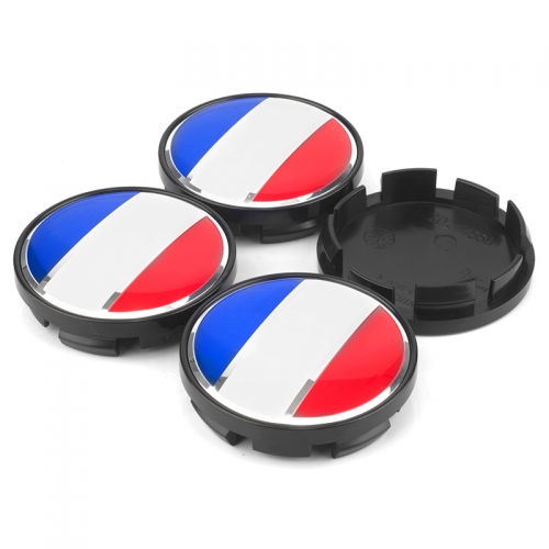 4pcs 61mm 2 3/8in Subaru Wheel Center Caps France national flag #28821AE000